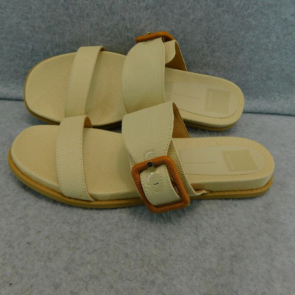 Dolce Vita Shoes Genzel Wheat Straps Beige Slip On Sandals - Size 9 New - Picture 10 of 10